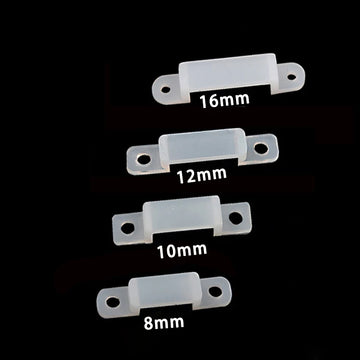supports fixation ruban led transparent 8mm 10mm 12mm 16mm trou latéral pratique robuste étanche