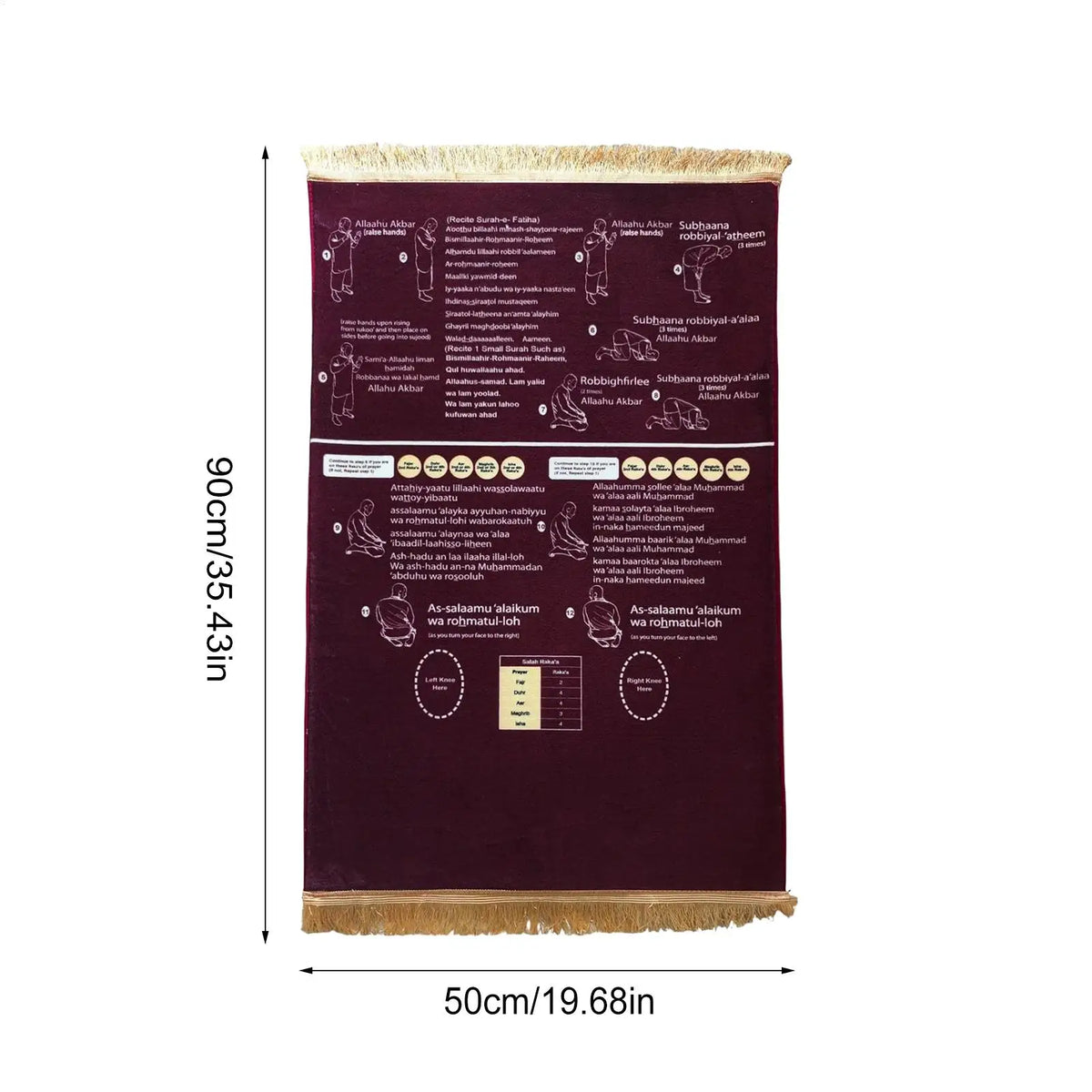 tapis prière violet noir graphique moderne antidérapant polyester éducatif bilingue symboles religieux usage maison