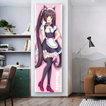 Poster mural anime rose noir illustration servante kawaii décoration chambre ado sérigraphié machine