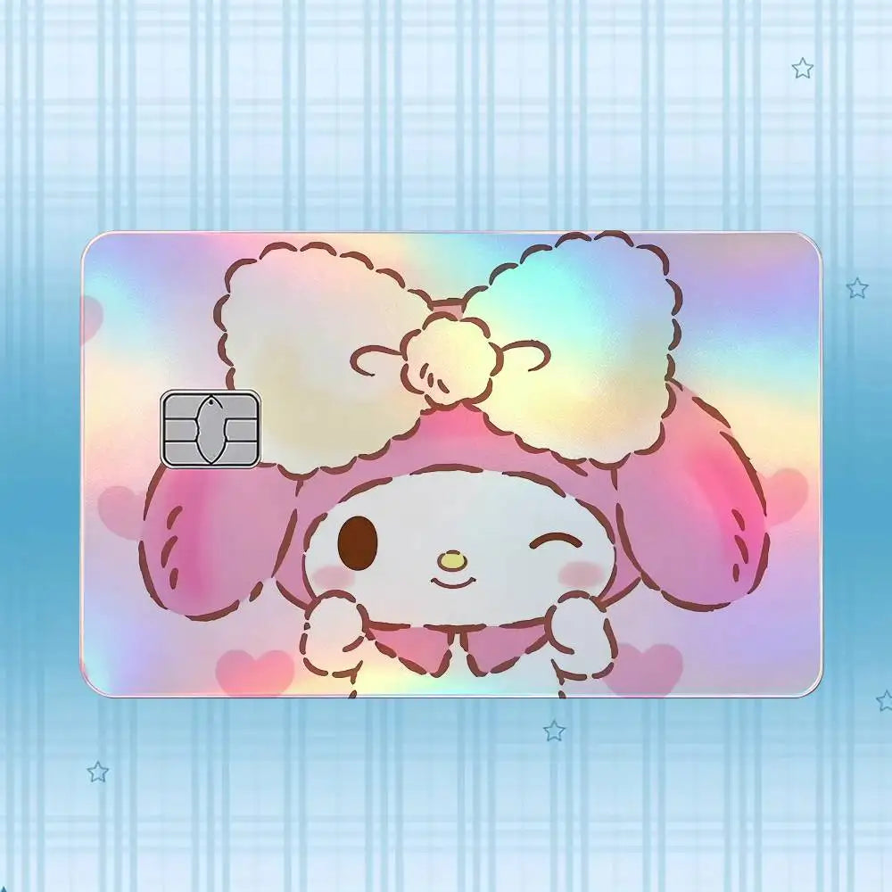 autocollant carte crédit my melody dessin animé rose violet bleu blanc