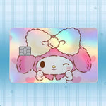 autocollant carte crédit my melody dessin animé rose violet bleu blanc