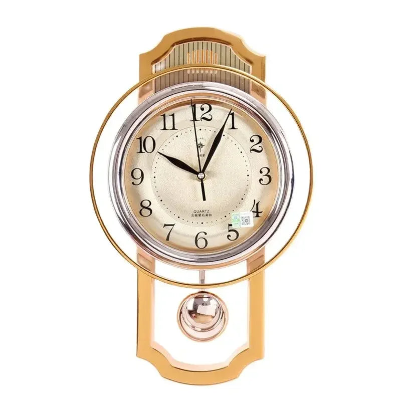 horloge murale classique vintage aiguilles quartz bois marron cadran beige chiffres arabes pendule sphérique