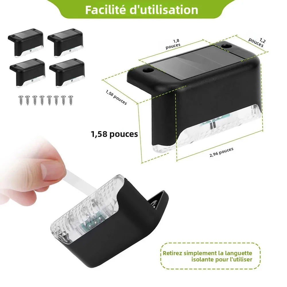 lumière solaire extérieure noire ip65 moderne pièces éclairage marche led minimaliste