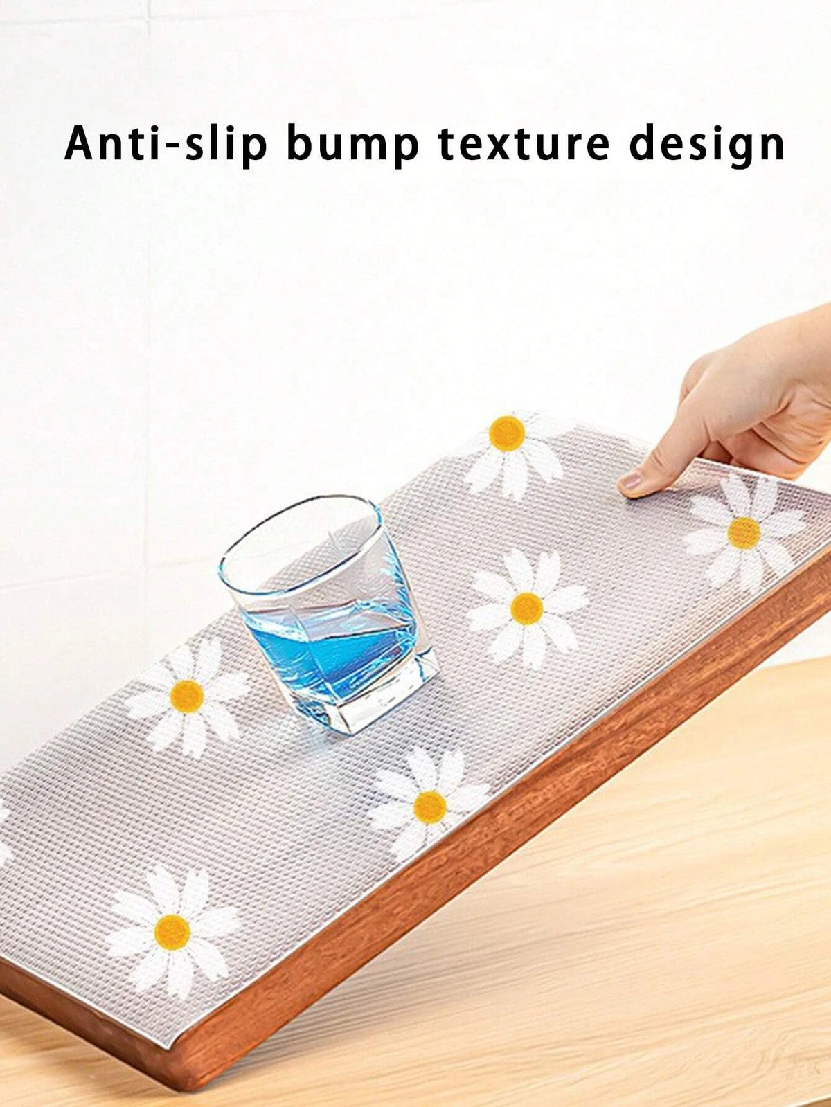 tapis protection meuble gris fleurs anti dérapante moderne 100cm 30cm eva adhésif