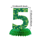 numéros table vert pixelisé moderne fête anniversaire enfant baptême événement révélation sexe retour école