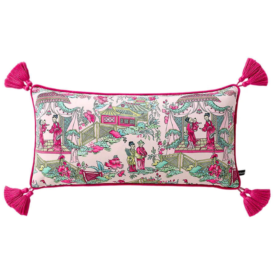 taie d'oreiller imprimée léopard tropical velours carré moderne deux côtés opaques tassel rouge océanique
