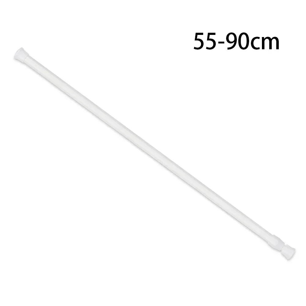 tringle télescopique extensible blanc moderne rideau serviettes carreaux floral minimaliste douche