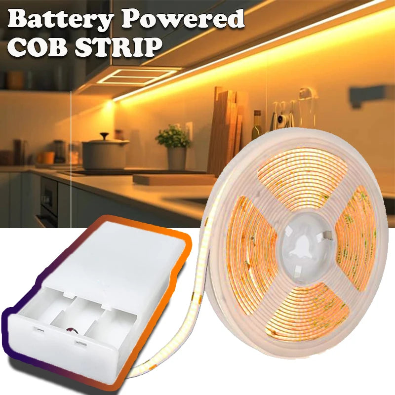 ruban led cob blanc moderne flexible haute densité éclairage chambre batterie sèche flux lumineux
