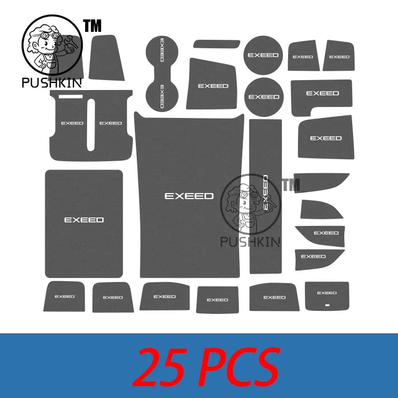 tapis sol voiture noir logo EXEED imprimé moderne adhésif ensemble complet