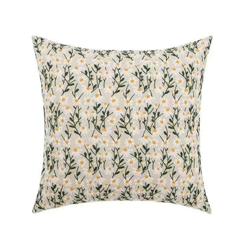 taies d'oreiller géométriques brodées boho chic couleurs beige orange gris franges respectueuses environnement decoration