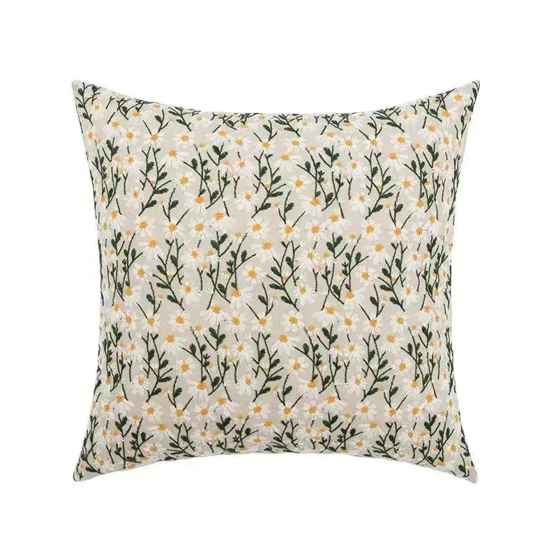 taies d'oreiller géométriques brodées boho chic couleurs beige orange gris franges respectueuses environnement decoration