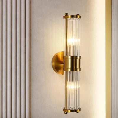Applique murale LED moderne avec cristal doré pour salle de bain