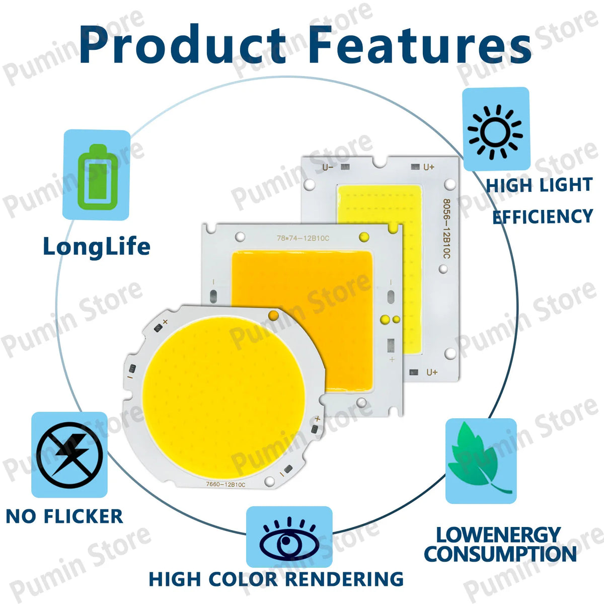 lampe led 50w blanc froid neutre chaud moderne opacité mat 76x74mm 80x31mm dc30v