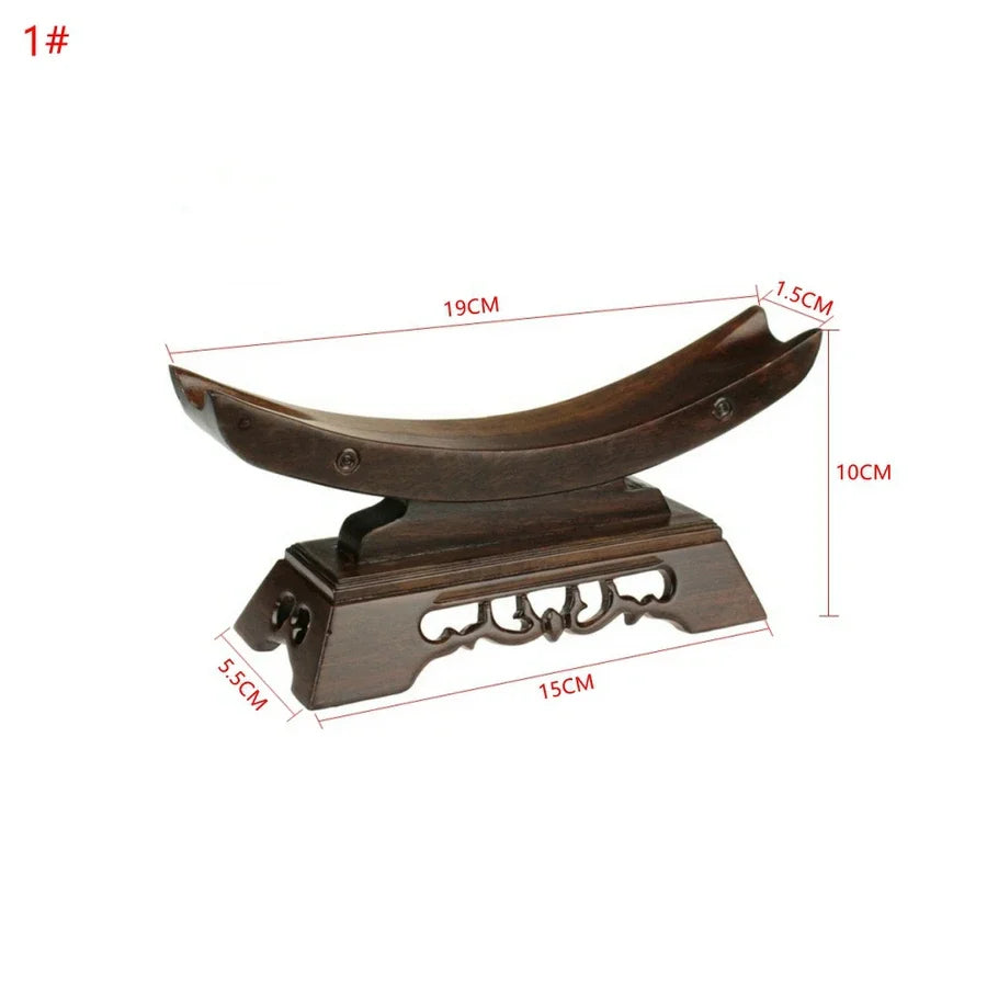 support épée bois naturel sculpté traditionnel marron foncé décoration maison