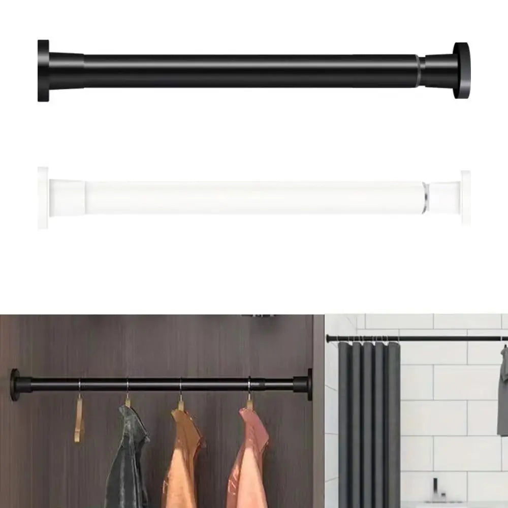 tige rideau télescopique acier noir blanc réglable sans perçage moderne douche séchoir linge