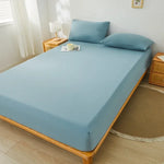 housse matelas gris uni extensible anti acariens lit double coton polyester moderne