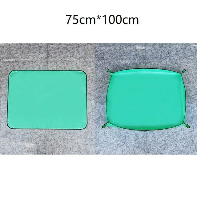 tapis jardinage imperméable vert clips pratique 100x100cm réutilisable