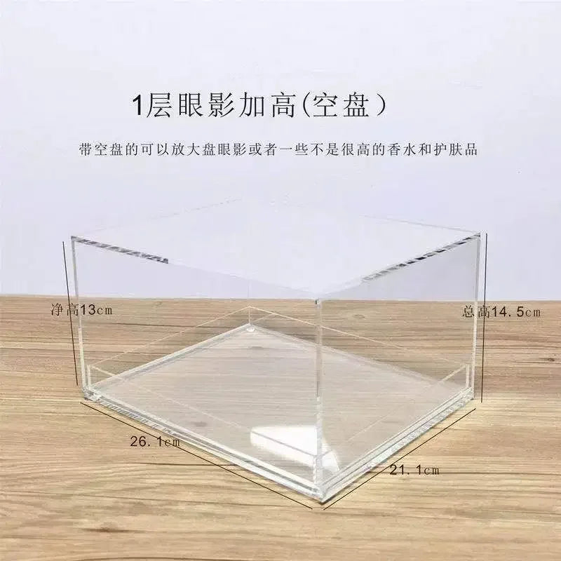 boîte rangement transparente moderne fards paupières blush rouge lèvres poudre cosmétiques minimaliste sans motif