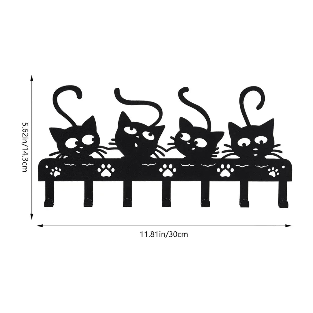 porte clefs mural noir silhouette chien pattes moderne decoration maison objet decoratif