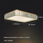plafonnier cristal moderne or blanc lumineux télécommande contrôle mobile 4200K 3000K 6000K