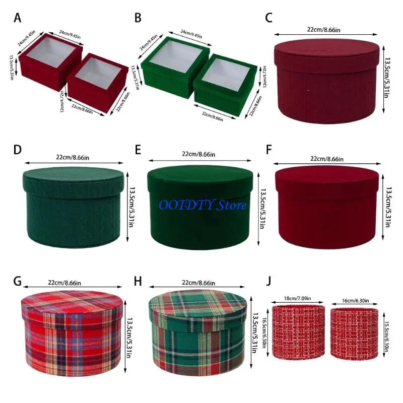 boîtes rondes mariage carreaux écossais rouge vert classiques bijoux écharpes laines