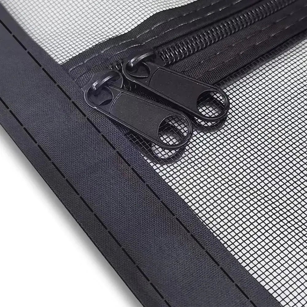 rideau moustiquaire porte maille fine polyester velcro noir blanc moderne durable