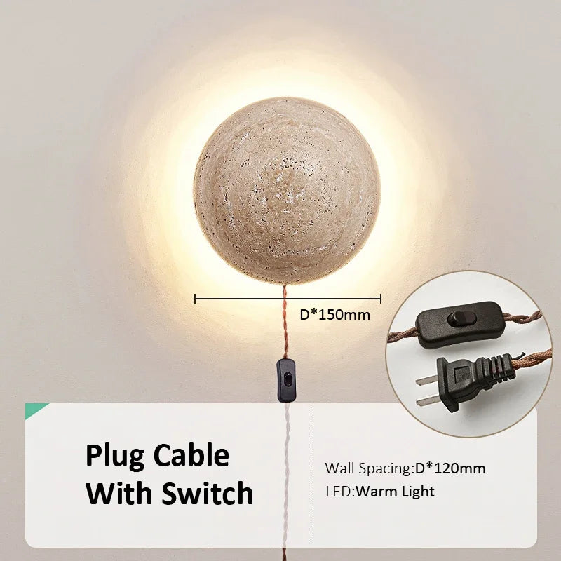 applique murale bois led beige clair texture naturelle moderne minimaliste fixée mur étude chambre