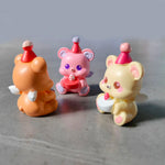 décoration gâteau résine lapin ours fée kawaii cartoon anniversaire 14+ orange rose beige bleuclair