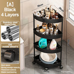 étagère angle salle bain noir rotative roulettes moderne rangement articles toilette deux trois quatre