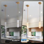 Suspension lumineuse marbrée moderne blanc beige marron clair pince câble doré