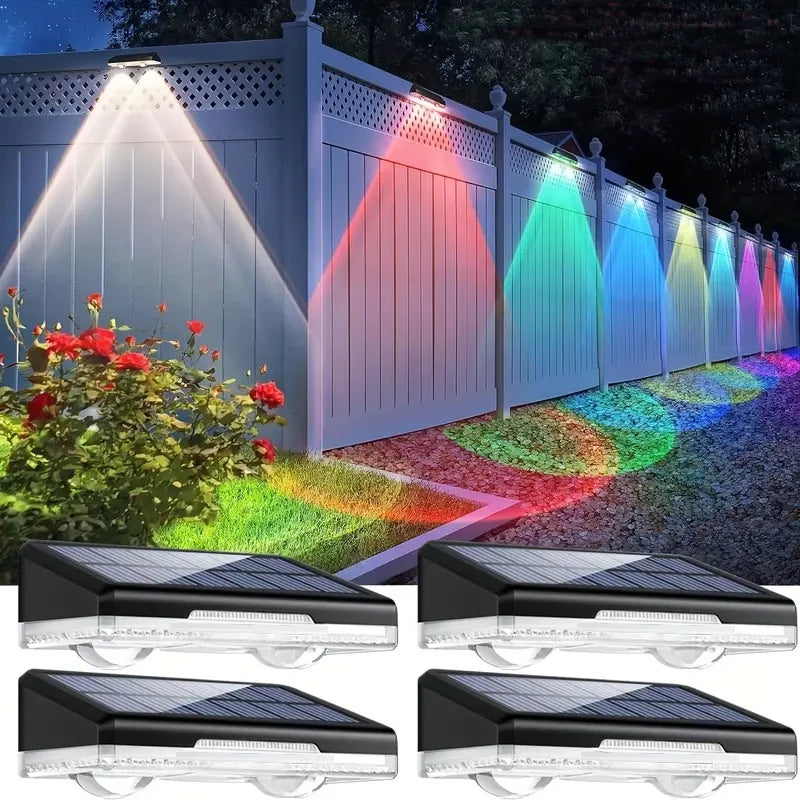 lumières solaires led noires ip65 moderne auto allumage extérieures patio décoration jardin adhésif