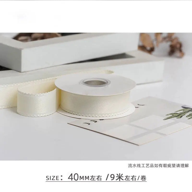 rubans polyester bords dentelés 4cm 10yards couleurs unies élégants décoration emballage cadeau mariage