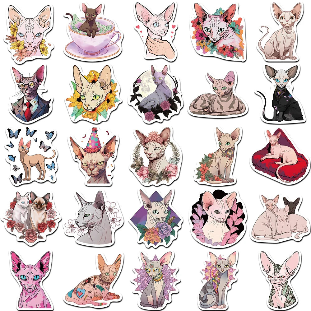 stickers animaux chatons fleurs dessin animé différents coloris opaques adhésifs maison téléphone vinyl