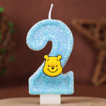 bougies numériques pailletées winnie ourson anniversaire enfant bleu jaune