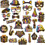 masques fête multicolores holographiques anniversaire noir blanc piquets variété motifs festive