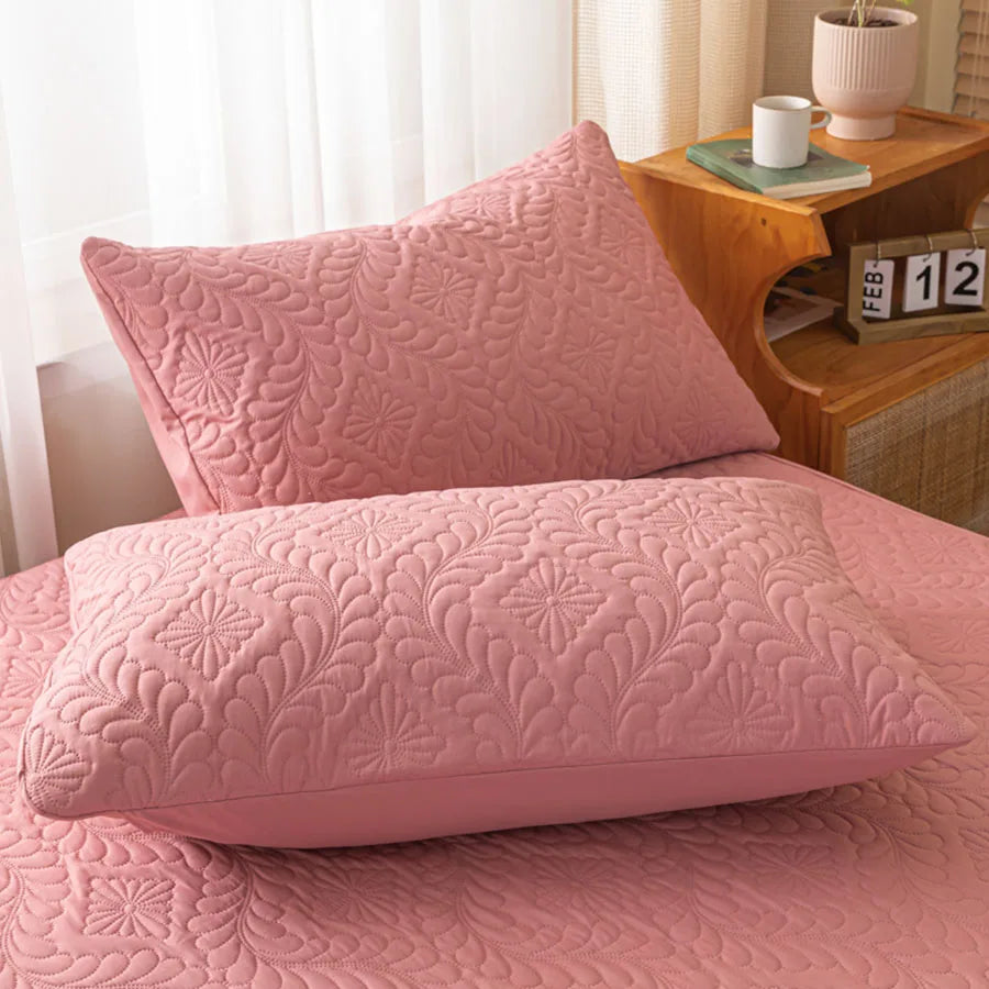 taies d'oreiller quiltées imperméables polyester blanc gris rose clair vert moderne 48x74cm