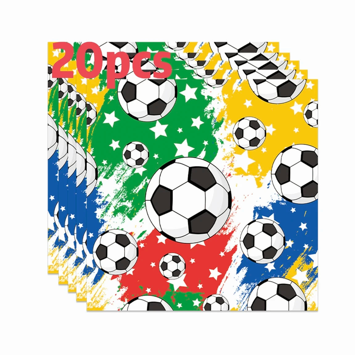 serviettes jetables multicolores football étoiles modernes fêtes anniversaires restaurants bars