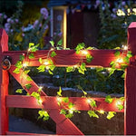 guirlande lumineuse solaire feuilles vertes lumières blanches clips moderne décoration jardin balcon mariage