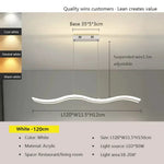 suspension lumineuse moderne blanc noir ondule clips câbles diffuseur 100cm 120cm led
