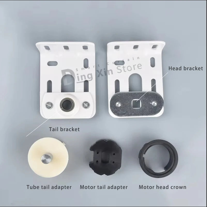 rideau motorisé pièces tête queue tube adaptateur vis blanc noir beige