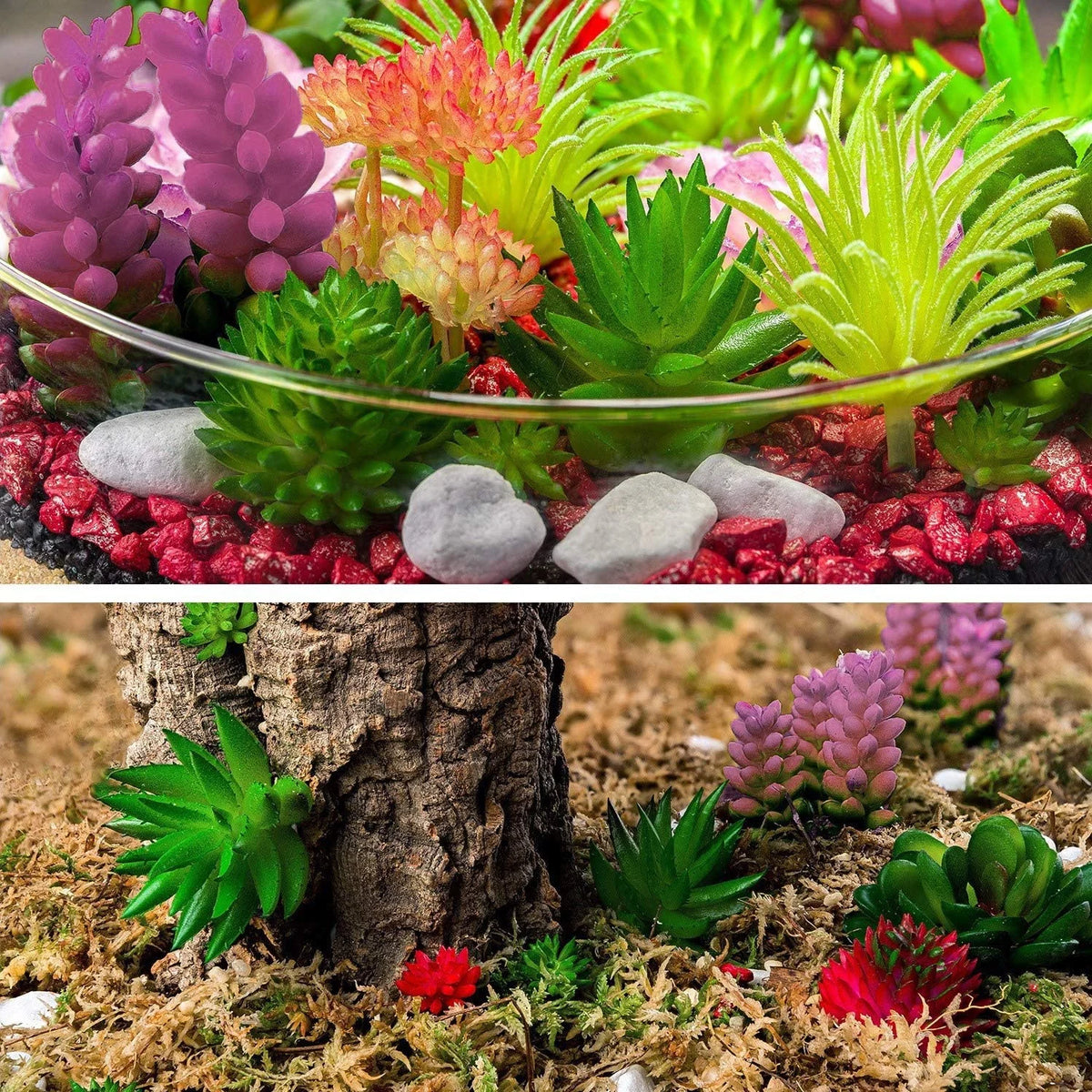 plantes succulentes artificielles vert rose violet rouge moderne décoratif extérieur exposition