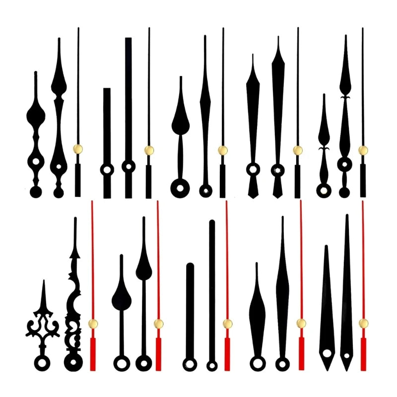 aiguilles montre réparations horlogerie classique or noir élégantes différentes formes motifs décoratifs fixations mouvement