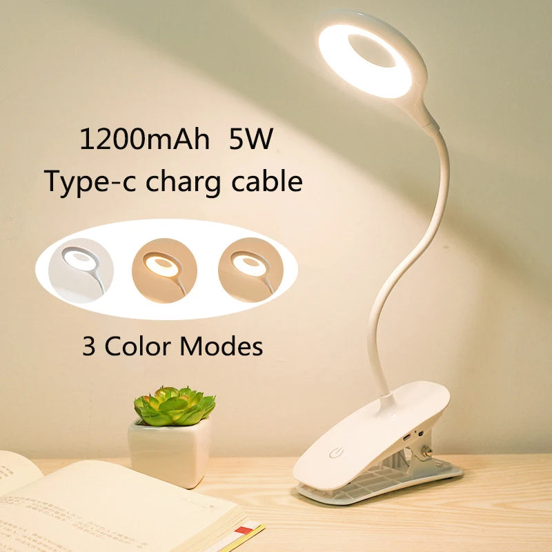lampe led clip moderne batterie lithium modes lumière rechargeable cordon type