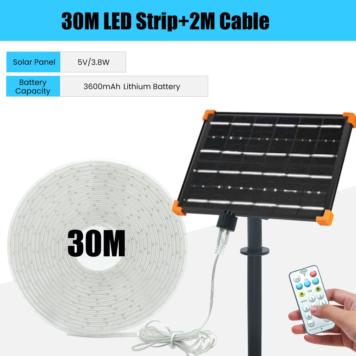 ruban led solaire multicolore moderne adhésif contrôleur télécommande batterie led individuellesextérieur jardin patio