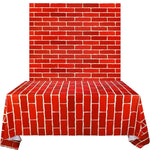 nappe rouge brique motif moderne anniversaire mariage baptême noël fête enfants