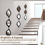 miroir mural decoratif noir argent mid century decoration chambre salon vertical