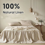drap housse couette taies d'oreiller literie lin texturé beige taupe minimaliste naturel