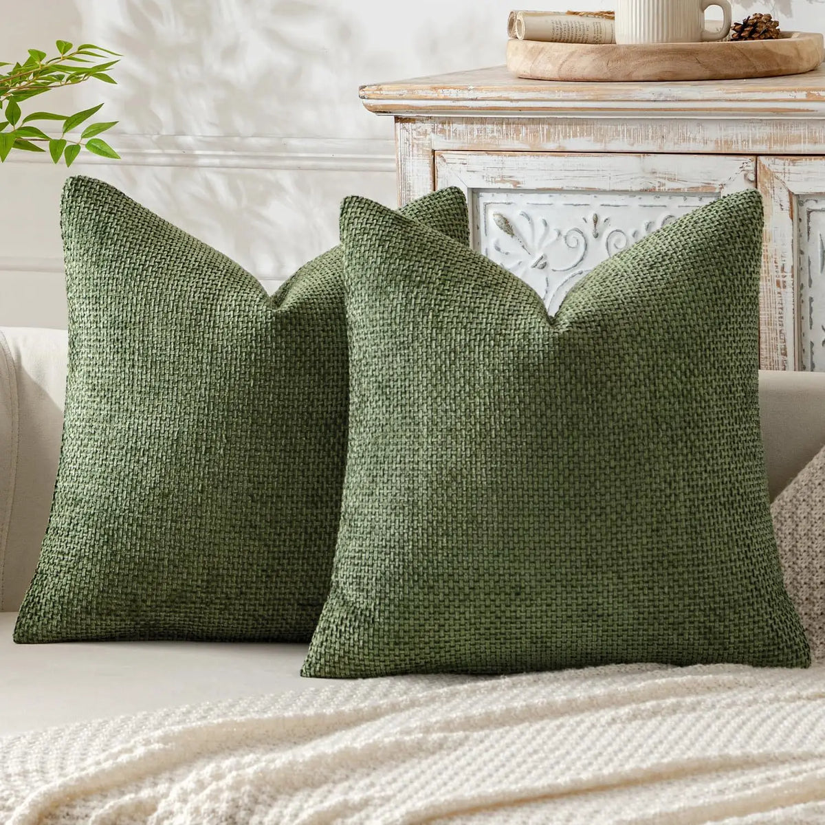 housse coussin carré bleu marine chenille polyester moderne zip blanc