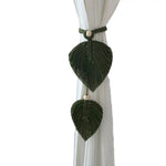 rideau boho feuilles coeur tissage main blanches couleurs variées transparent artisanal