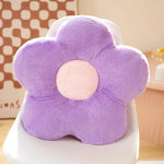 coussin décoratif peluche fleurs blanc orange noir rose bleu violet jaune 35cm 50cm